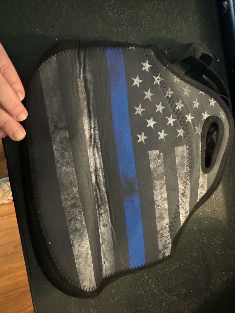Stylish Thin Blue Line Insulated Lunch Tote | Neoprene Shoulder Bag, unique! - Picture 13 of 14